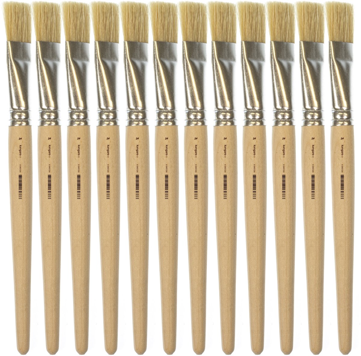 Pinceau Kangaro Lyonse - taille 24 - bois court non vernis - boîte de 12 pièces - k-840324