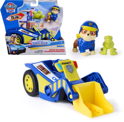 Paw Patrol - Recherche et sauvetage - Décombres - Véhicule de recyclage de sauvetage avec fonction de retrait à 2 figurines - Véhicules jouets