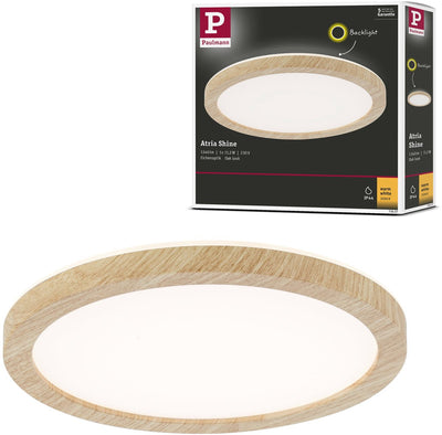 Paulmann panneau LED atria brille rétroéclairage ip44 rond 190 mm 11,2w 850lm 3000k aspect bois