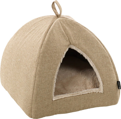 Lit pour chat Flamingo - panier de couchage pour chat - maison pour chat - grotte pour chat - grotte pour chat - beige, 38 x 38 x 40 cm - lieu de couchage isidoor
