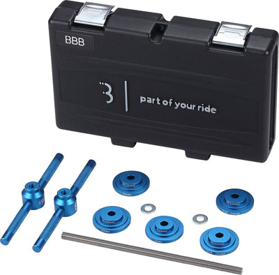 Boîte à outils de jeu de presse à roulements de vélo Bbb – jeu de presses à roulements de vélo – normes de support 22 24 29 30 mm – noir – btl-231