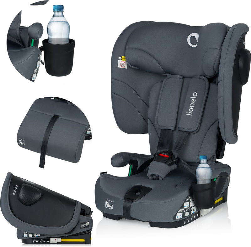 Siège auto Lionelo Nelly i-size - pliable - 76-150 cm - top tether isofix - dossier 4 positions - protection latérale sips - portable compact - appui-tête 15 positions - insert de coussin de jambe réducteur - porte-gobelet - ece r129 03 - groupe 0+