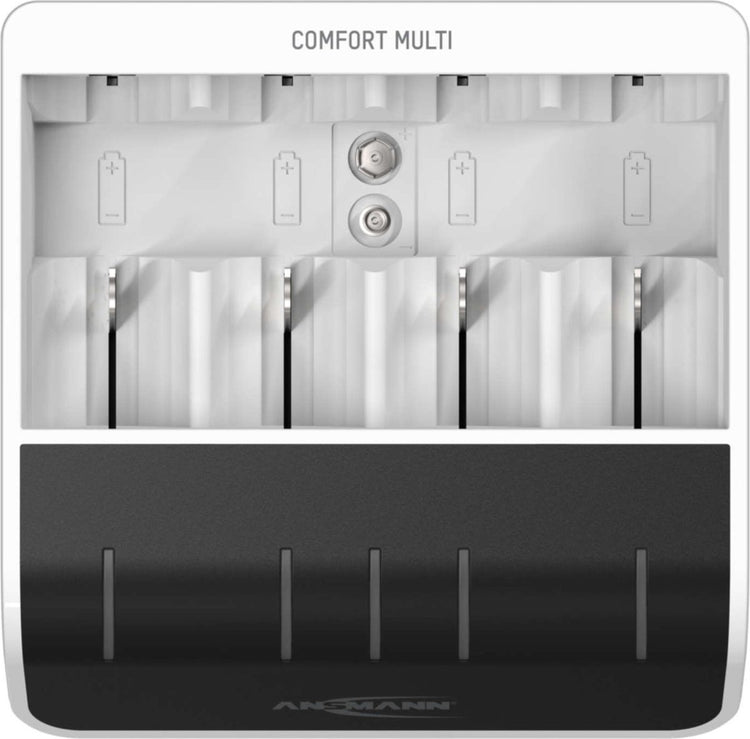 Ansmann confort multi chargeur de batterie nimh aaa (crayon), aa (penlite), c (bébé), d (mono), 9 v (bloc)