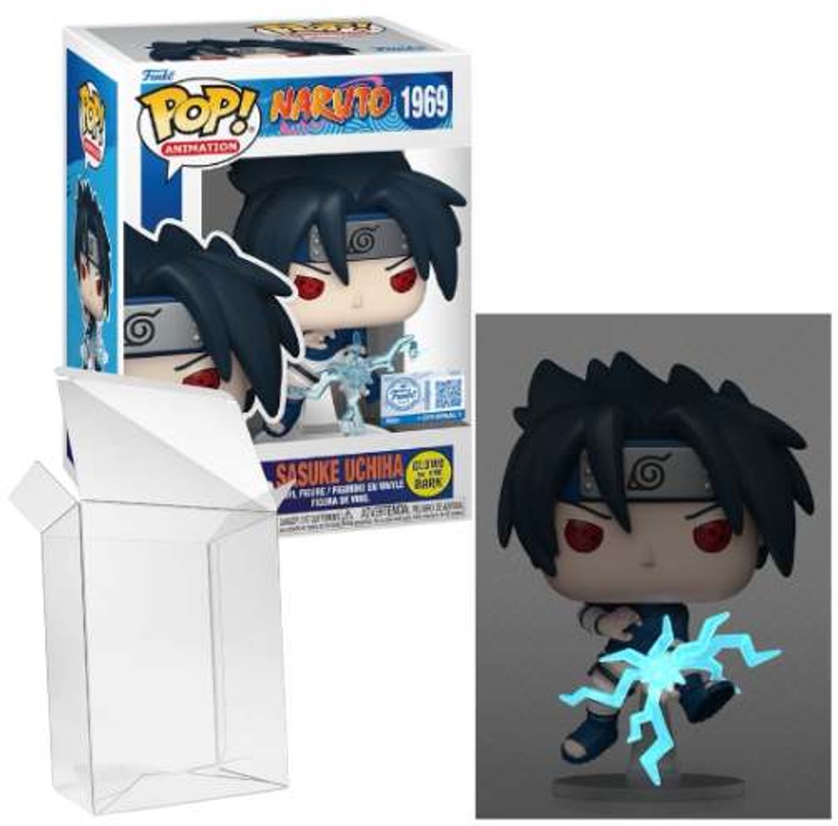 Funko pop plus! animation : Naruto - Sasuke Uchiha #1969 brille dans le noir, édition spéciale exclusive