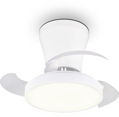 Rl vis ta lumière réalité mousse - ventilateur - blanc - incl. 1x SMD 13 W - télécommande - variateur intégré - couleur de lumière réglable en continu - fonction mémoire - mode été et hiver - 6 niveaux de vitesse