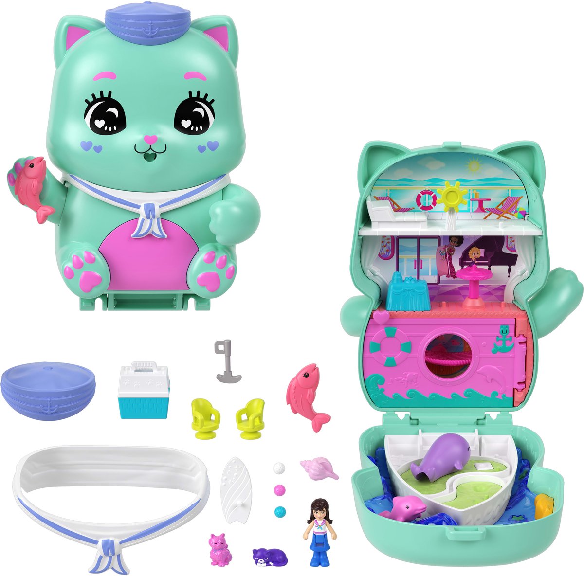Ensemble de jeu compact Polly Pocket - Set Sail Kitty