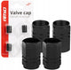 Bouchons de valve universels Amio en aluminium pour voitures noirs (set)