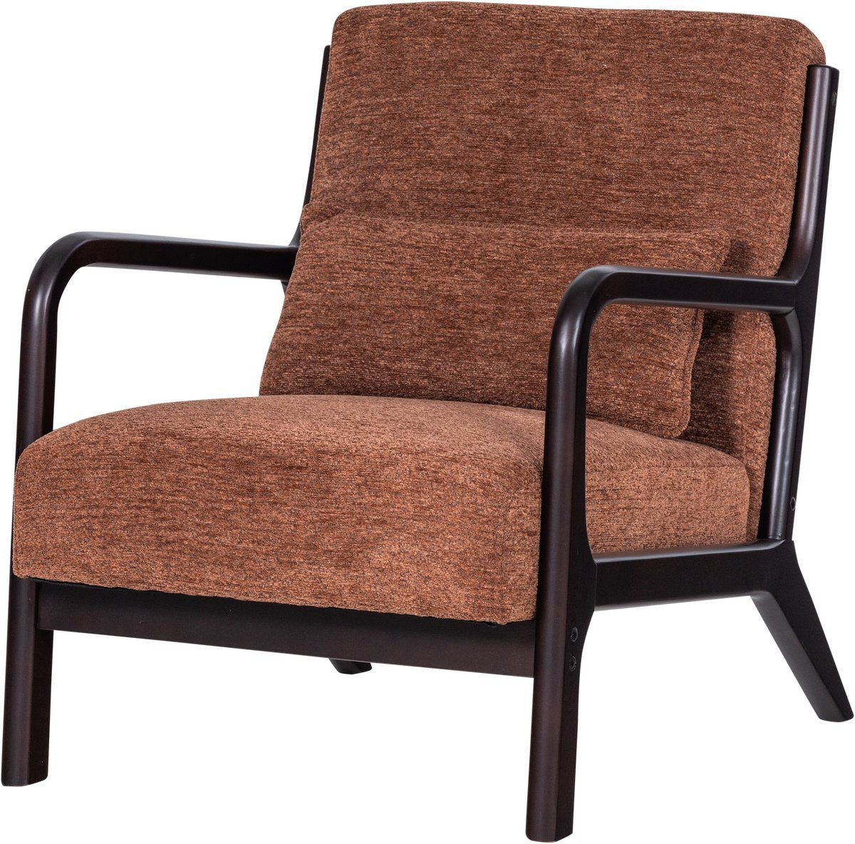 Fauteuil marque Woood - chenille - marron - 75x67x82