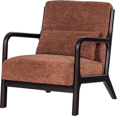 Fauteuil marque Woood - chenille - marron - 75x67x82