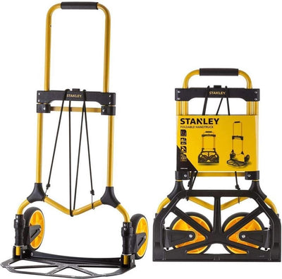 Diable pliable Stanley ft582 - capacité de charge jusqu'à 90 kg - chariot de transport - 50 x 45 x 98 cm - aluminium léger - noir jaune