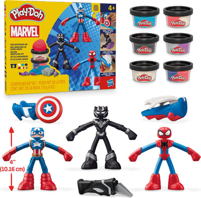 Play-doh Marvel Hero Adventures Coffret de jeu - pâte à modeler - comprenant 3 figurines - Spider-Man - Black Panther - Captain America