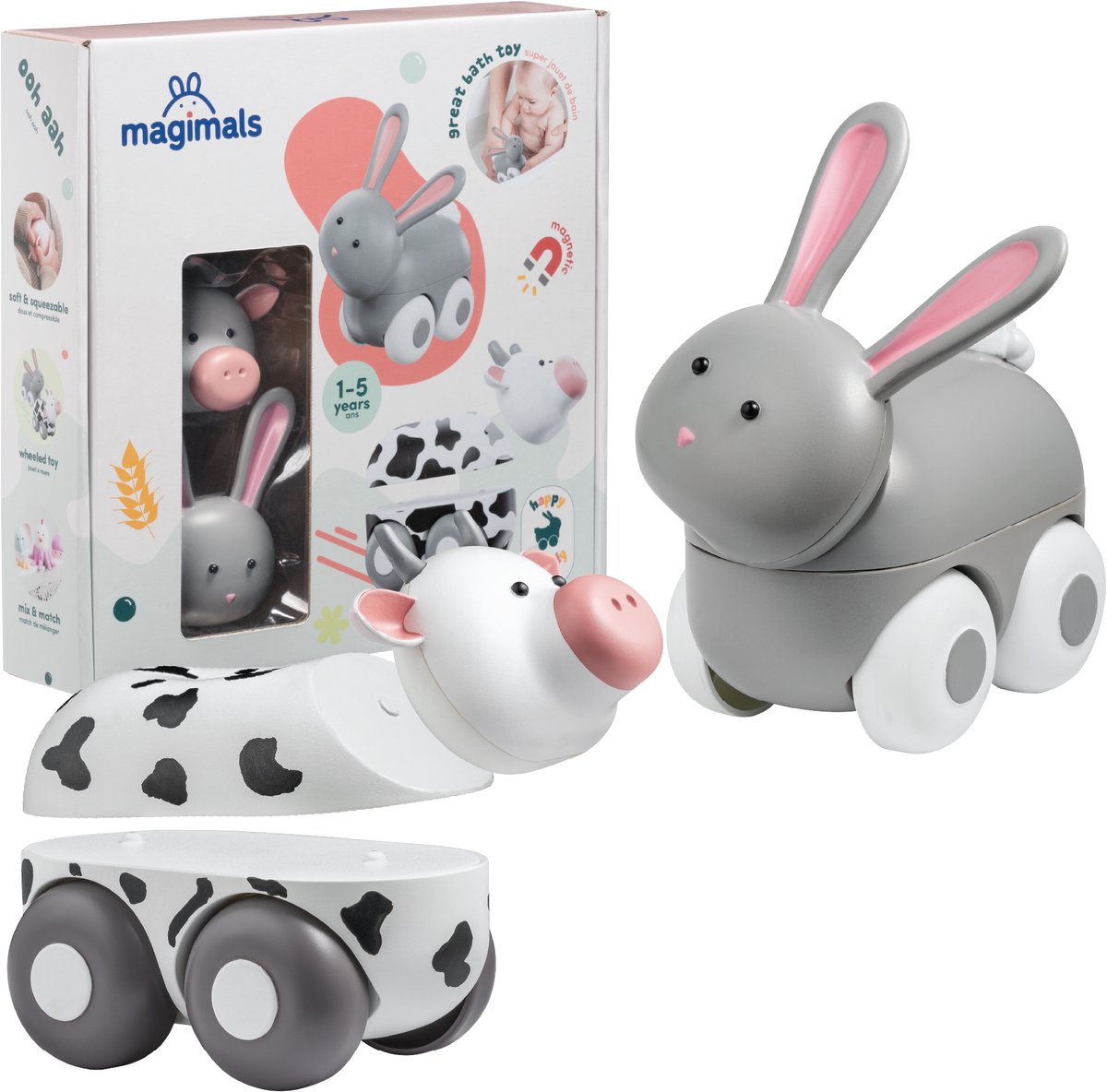 Boîte de ferme à roulettes Clics Magimals - 6 pcs.