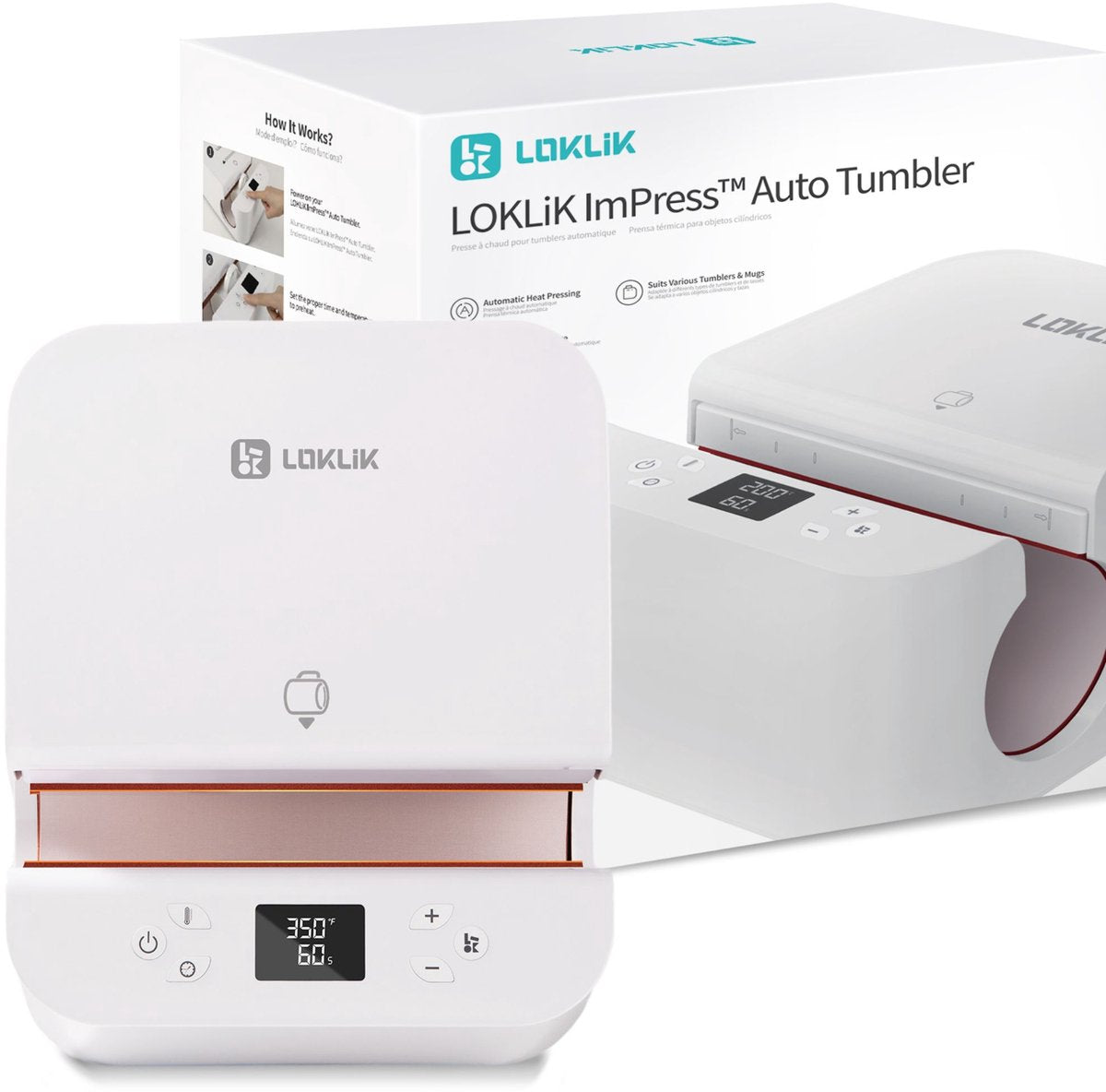 Loklik • presse à chaud pour gobelet de voiture blanc