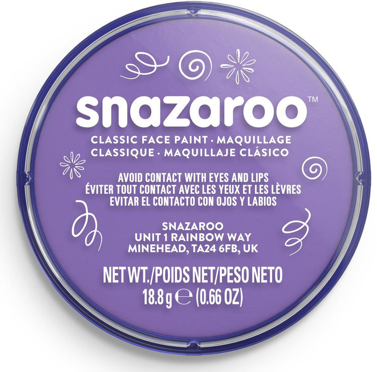 Snazaroo 1118877 - lilas - 18 ml de peinture pour le visage aqua peinture pour le visage pour enfants et adultes