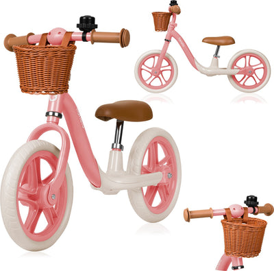 Draisienne pour enfant Lionelo Alex Plus - de 3 à 6 ans - pneus en mousse EVA - guidon de selle réglable - cadre en acier - limiteur de guidon - avec panier de cloche - jusqu'à 30 kg