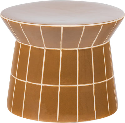 Table d'appoint décorative Woood plu - céramique - jaune miel - 30x38x38