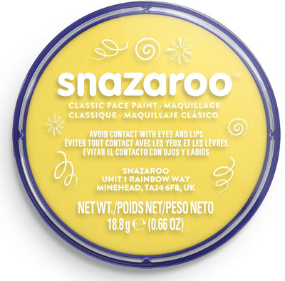 Snazaroo 1118222 - jaune vif - peinture pour le visage aqua 18 ml peinture pour le visage pour enfants et adultes