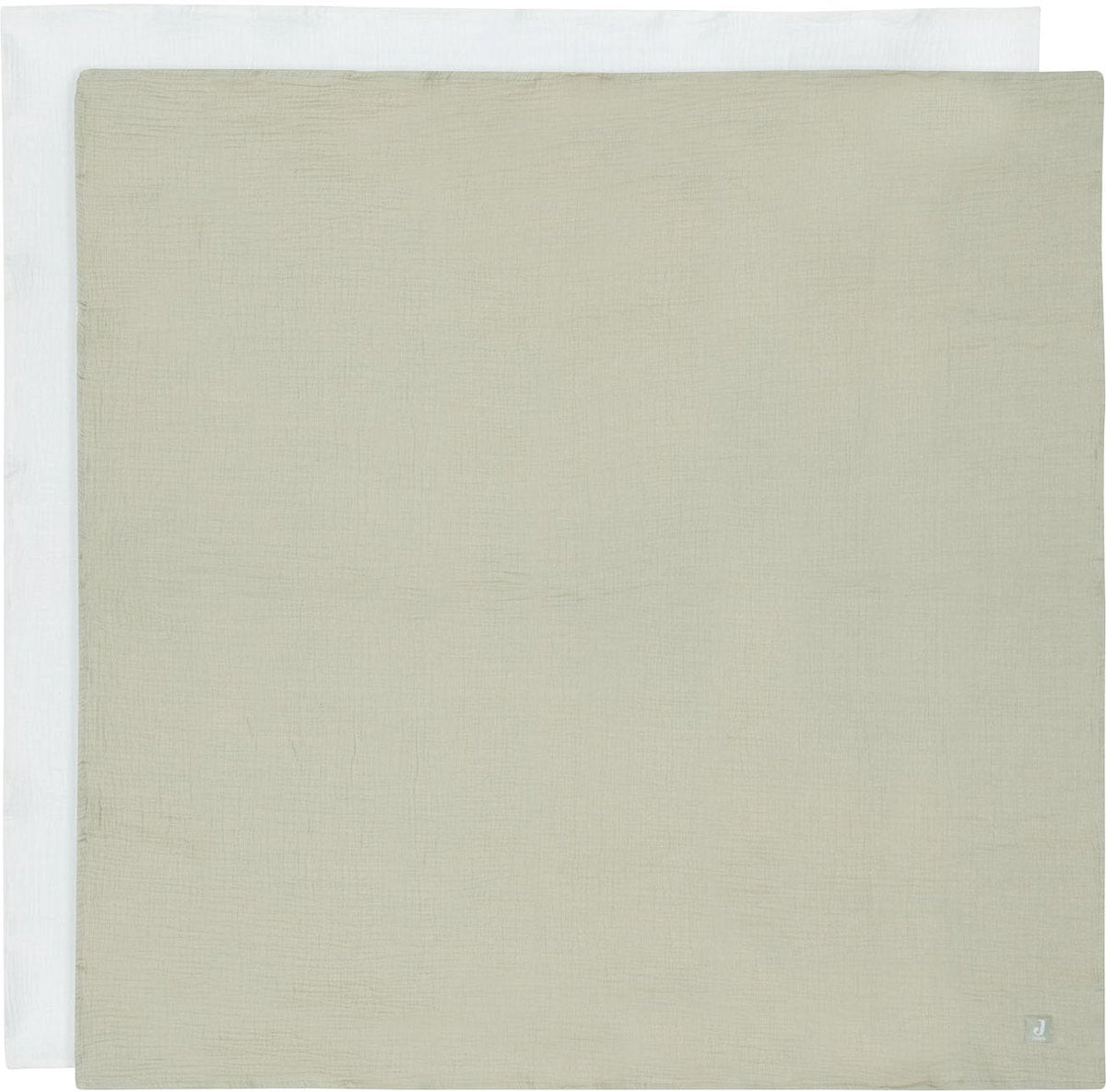 Jollein tissu hydrophile grand - 115x115cm - vert olive ivoire - paquet de 2