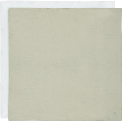 Jollein tissu hydrophile grand - 115x115cm - vert olive ivoire - paquet de 2