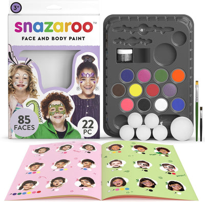 Snazaroo 1172197 set de maquillage pour enfants Ultimate Party Pack - 12 couleurs vives dont paillettes - set de maquillage pour enfants - set de maquillage avec accessoires, lavable à base d'eau - pour fête, carnaval Halloween