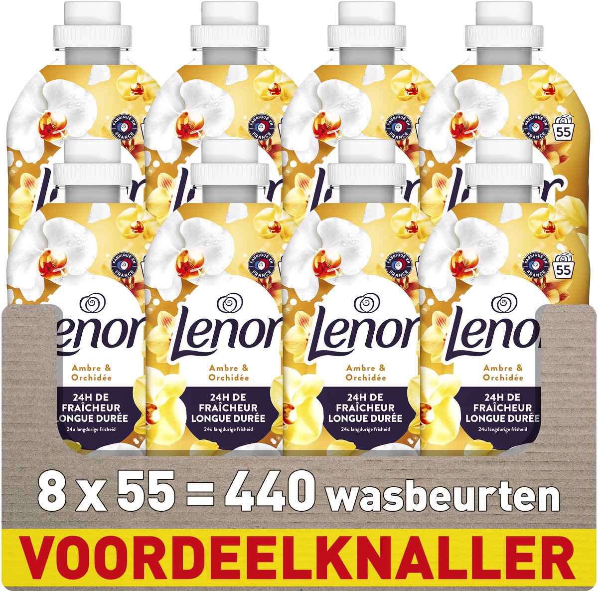 Adoucissant Lenor - Orchidée Ambrée - 8 x 55 lavages