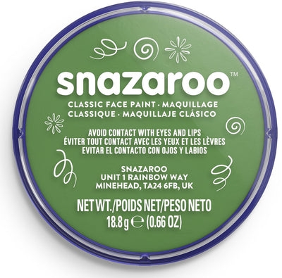 Snazaroo 1118477 - vert herbe - peinture pour le visage aqua 18 ml peinture pour le visage pour enfants et adultes
