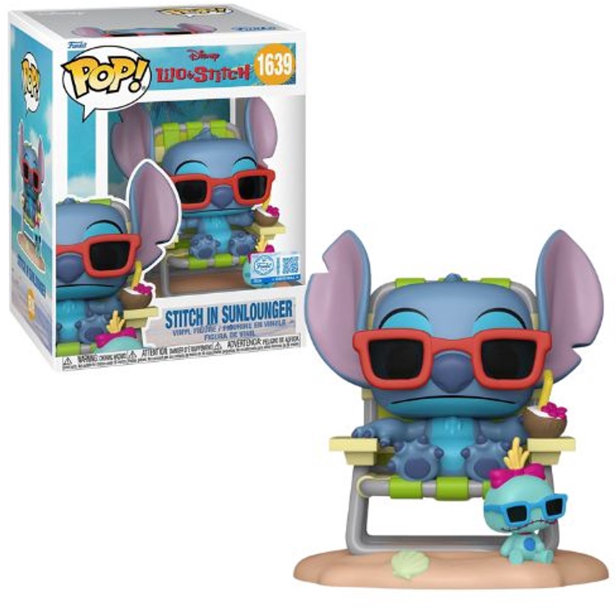 Funko-pop ! plus : Disney Lilo Stitch - Stitch dans une chaise longue #1639 édition spéciale