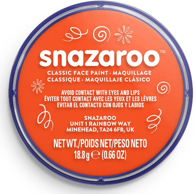 Snazaroo 1118552 - orange foncé - 18 ml de peinture pour le visage aqua pour enfants et adultes