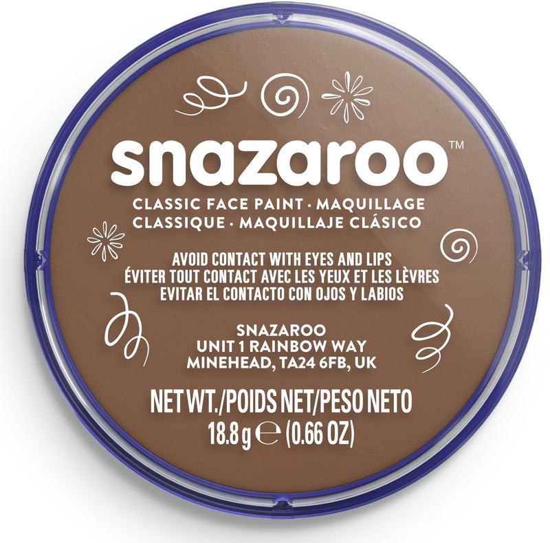 Snazaroo 1118911 - beige marron - 18 ml de peinture pour le visage aqua pour enfants et adultes