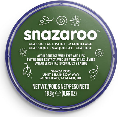 Snazaroo 1118455 - vert foncé - 18 ml de peinture pour le visage aqua peinture pour le visage pour enfants et adultes