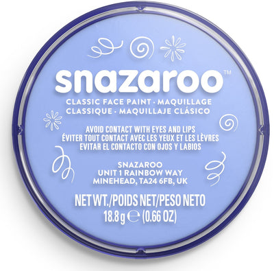 Snazaroo 1118366 - bleu pâle - 18 ml de peinture pour le visage aqua peinture pour le visage pour enfants et adultes