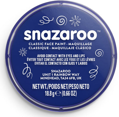 Snazaroo 1118333 - bleu foncé - 18 ml de peinture pour le visage aqua peinture pour le visage pour enfants et adultes