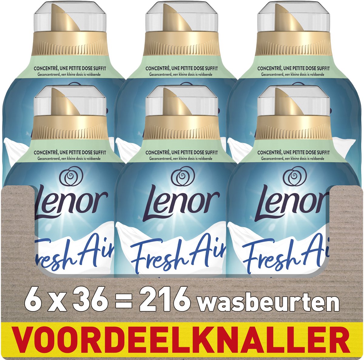 Adoucissant Lenor air frais - aurores boréales - 6 x 36 lavages