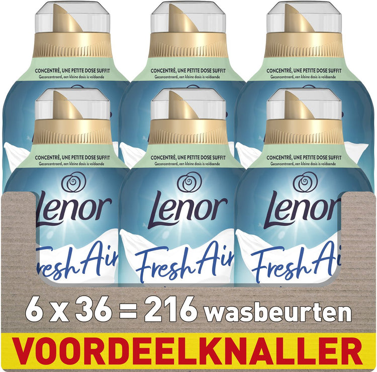Adoucissant Lenor air frais - aurores boréales - 6 x 36 lavages