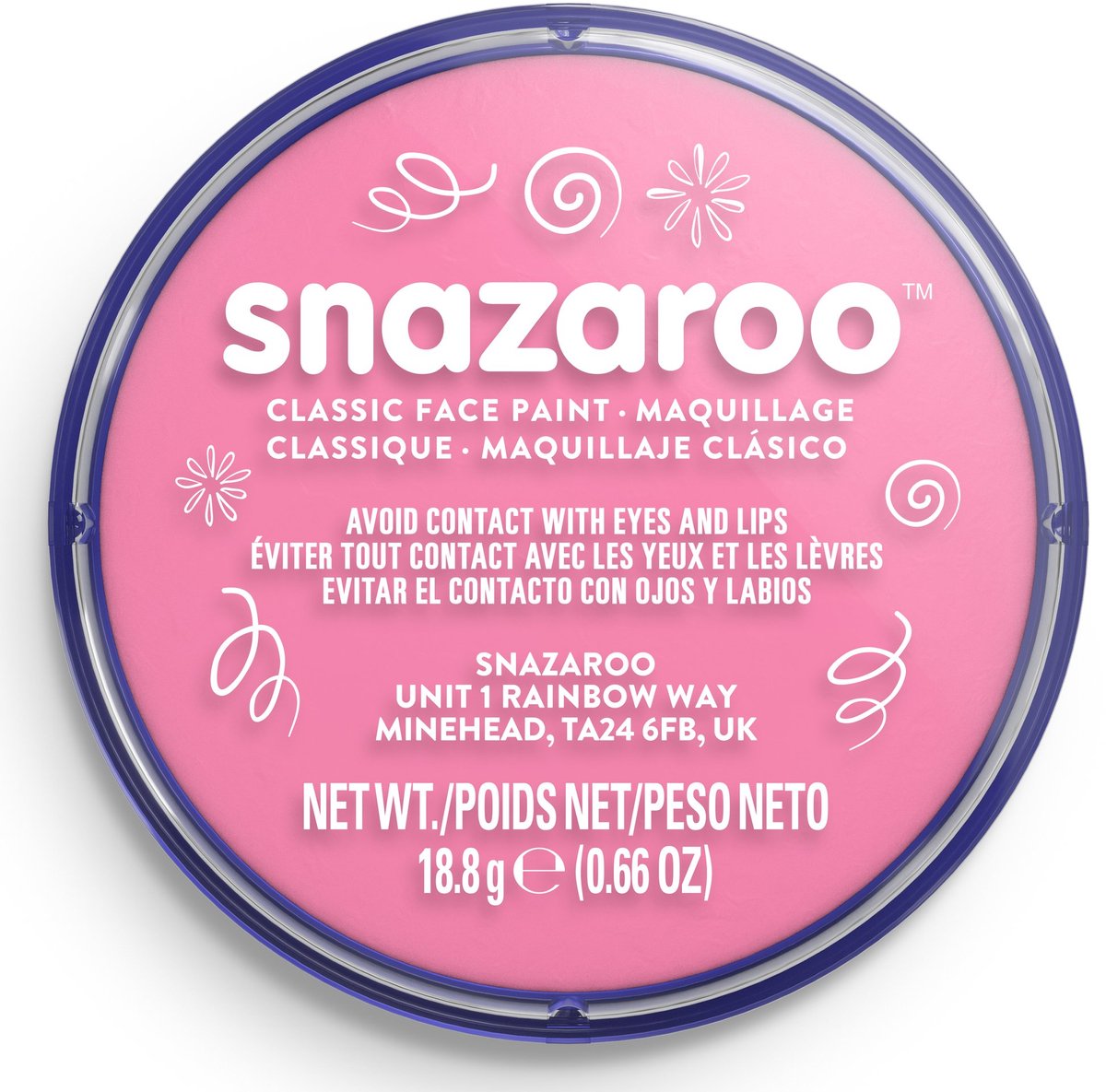 Snazaroo 1118577 - rose pâle - 18 ml de peinture pour le visage aqua peinture pour le visage pour enfants et adultes