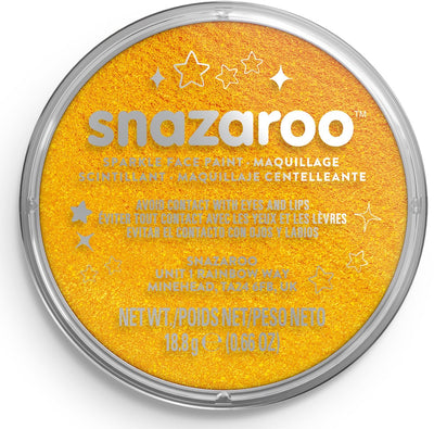 Snazaroo 1118221 jaune scintillant – 18 ml de peinture pour le visage aqua pour enfants et adultes