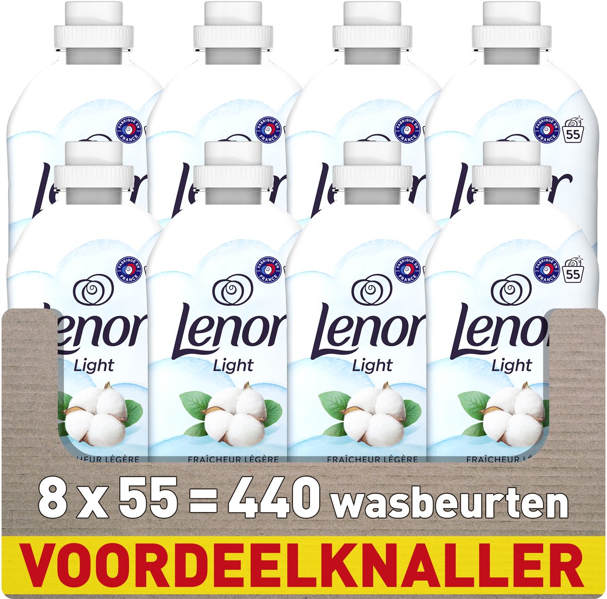 Adoucissant Lenor - coton - 8 x 55 lavages