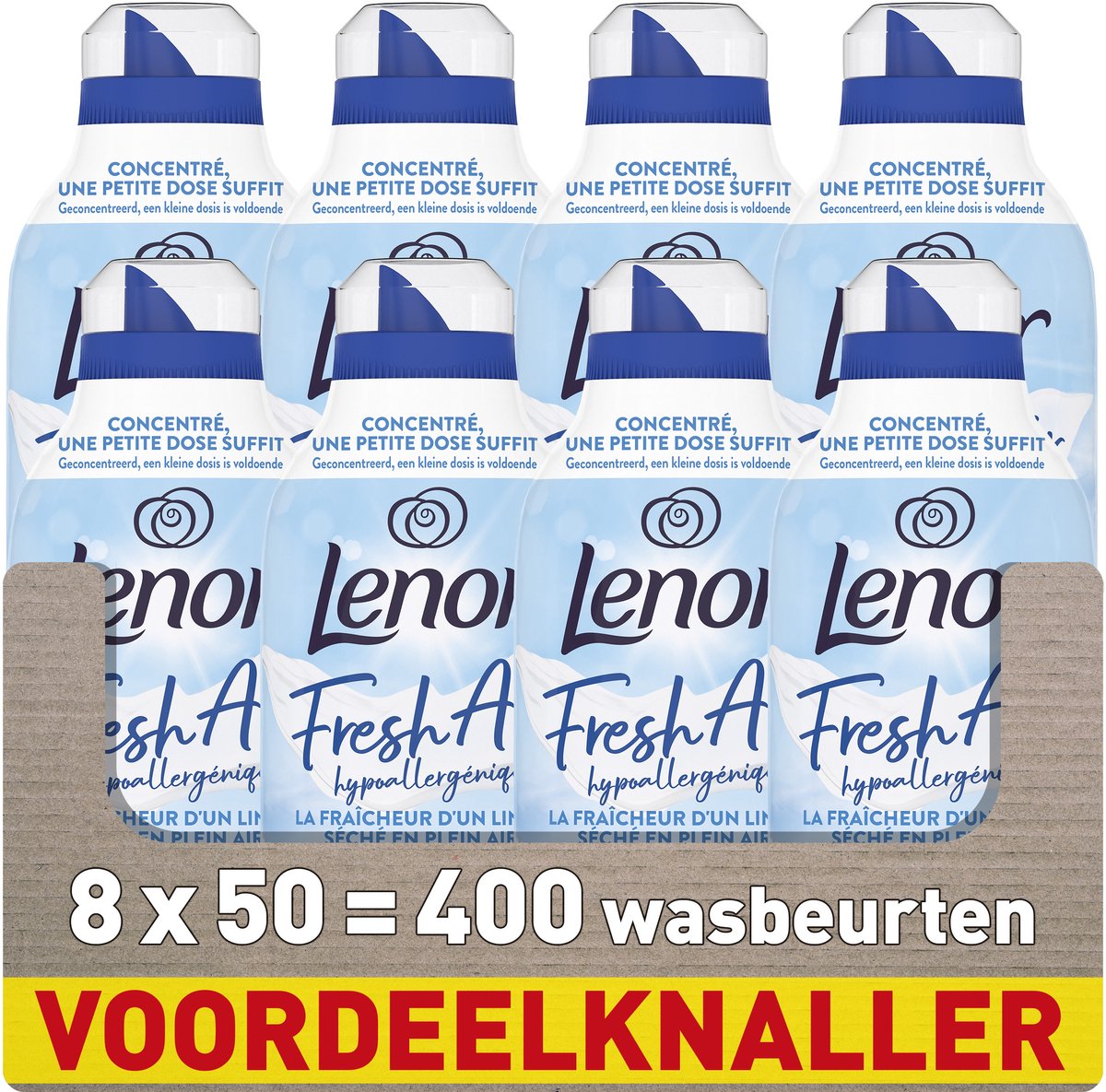 Lenor adoucissant air frais sensible - pour peaux sensibles - 8 x 50 lavages