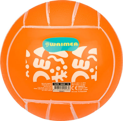 Ballon de plage Waimea - PVC - 13 cm - orange fluo