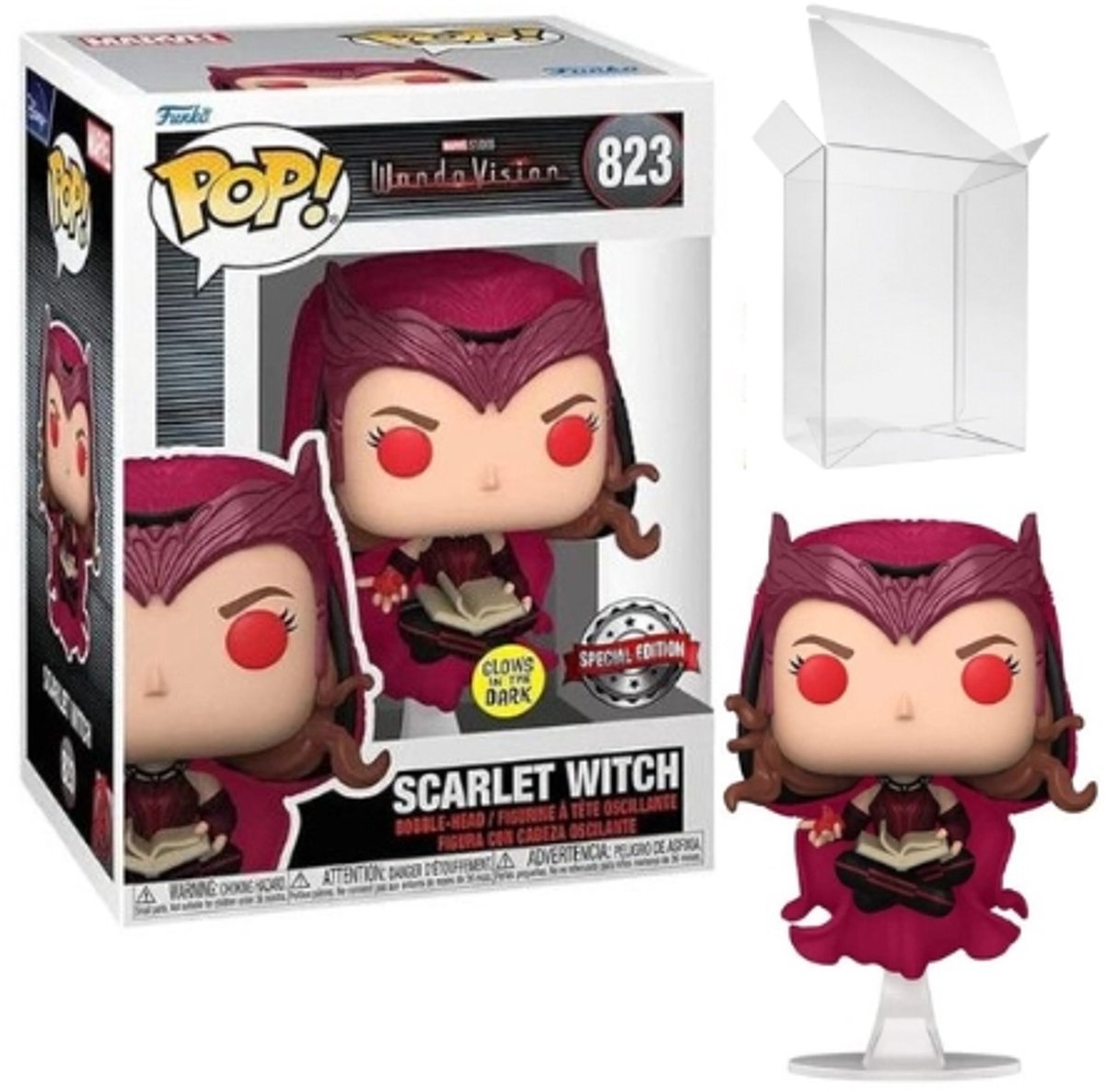 Funko-pop ! merveille : wandavision - sorcière écarlate qui brille dans le noir en exclusivité