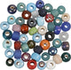 Perles de verre de la société Creativ, D 9 mm, taille du trou 2,5 à 3 mm, env. 680 pièces, différentes couleurs, 500 g 1 boîte