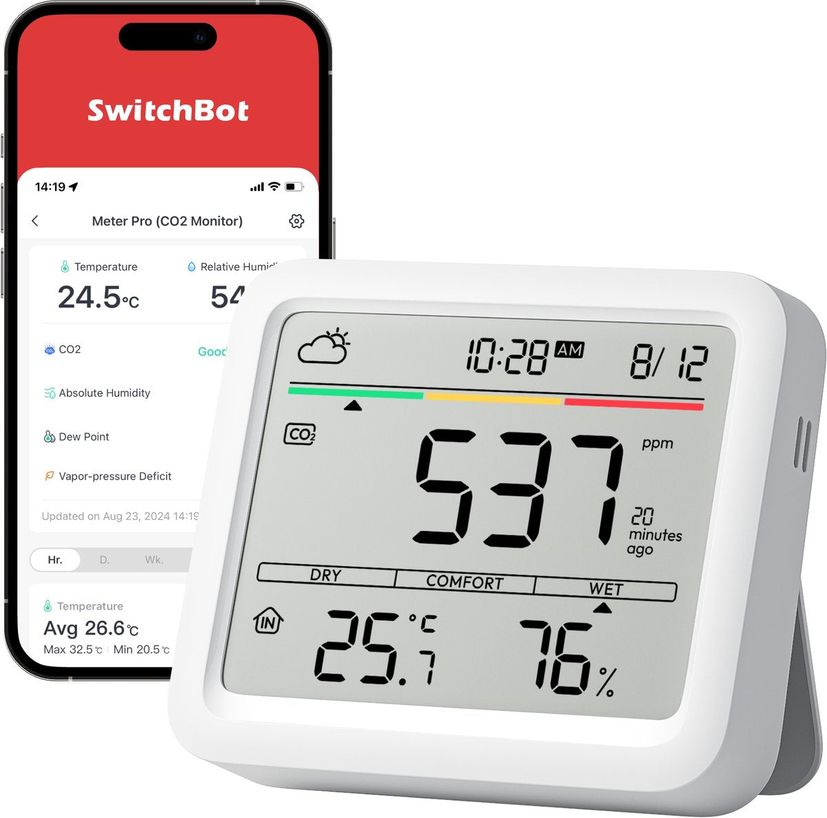 Switchbot - Meter Pro - Compteur environnemental intelligent - Co2 inclus