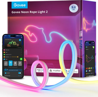 Bande LED néon intelligente Govee blanche 3m matière rgbic - flexible