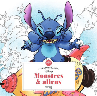 Hachette héros disney les grands carrés monstres aliens - - livre de coloriage pour adultes