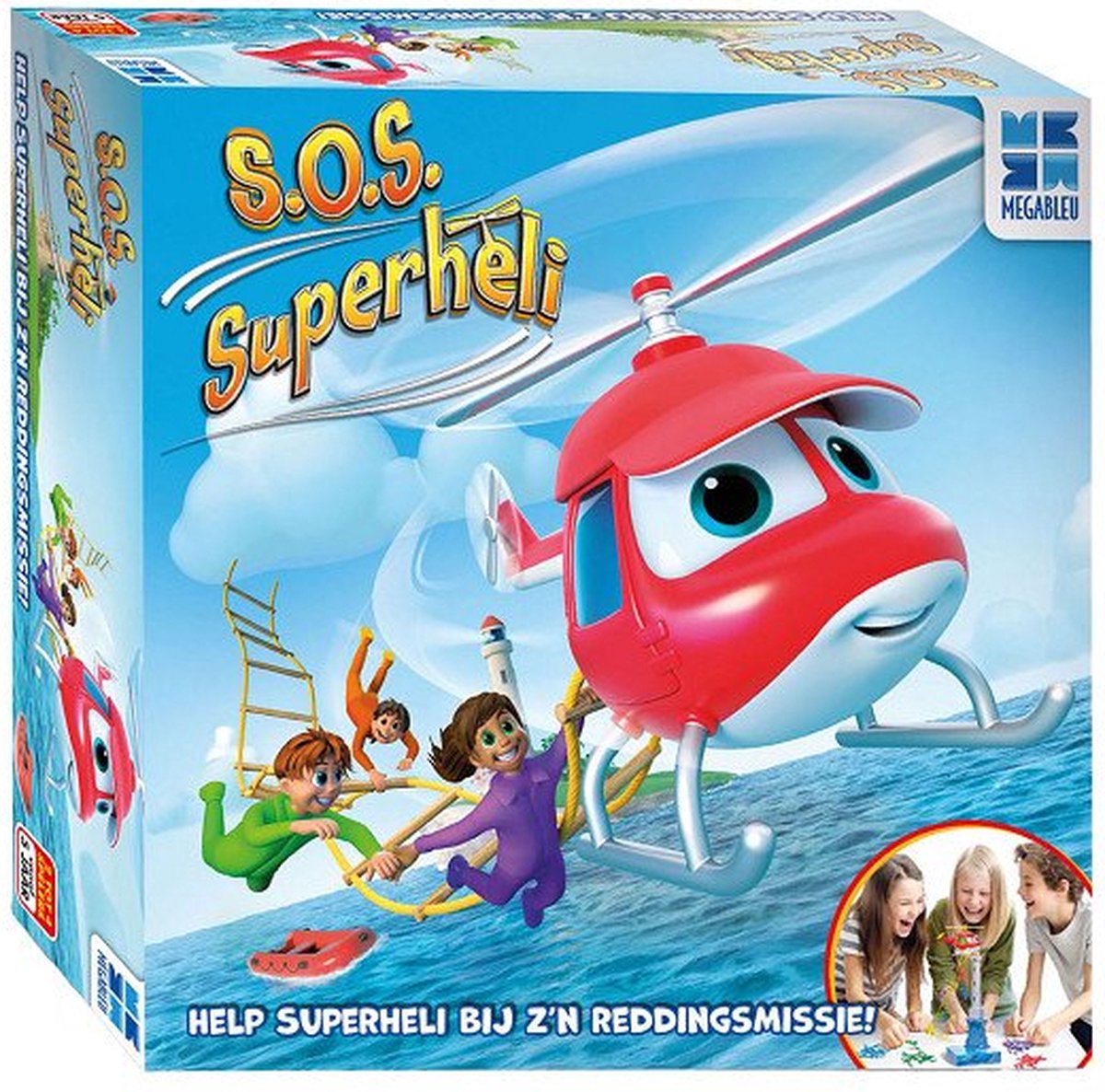 Mégableu s.o.s. super hélicoptère - jeu d'action passionnant pour les enfants - jeu de société électronique - à partir de 5 ans - jeu d'enfant avec échelle pivotante