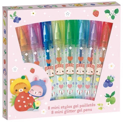 Janod - papeterie - 8 mini stylos pailletés