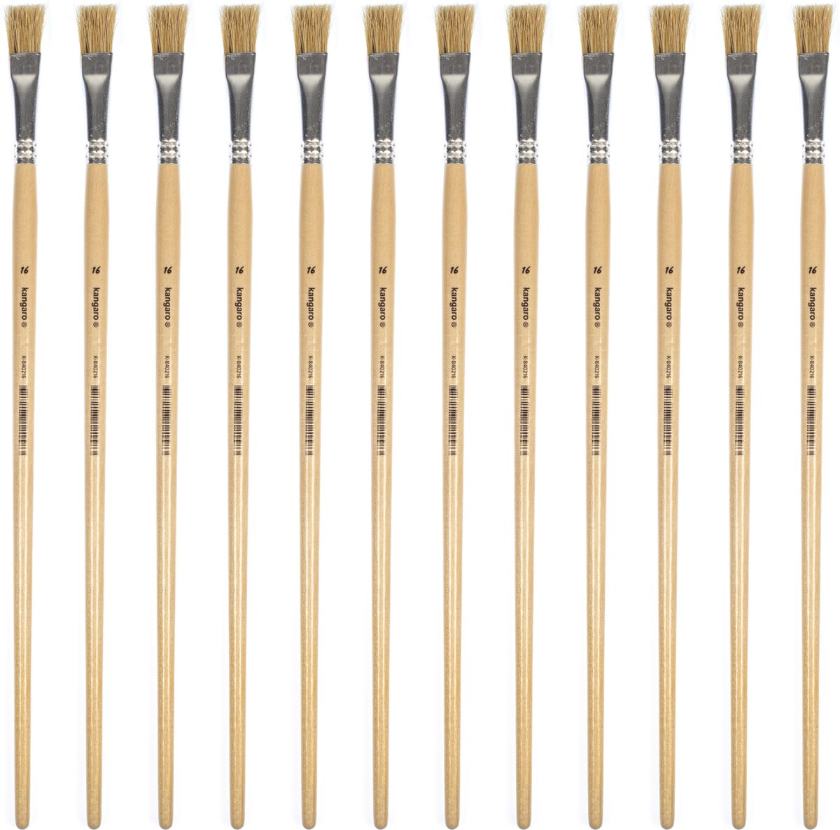 Pinceau Kangaro Lyonse - #16 - bois laqué - boîte de 12 pièces - k-840216