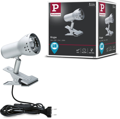 Paulmann spot à pince gryps acier brossé 230v e14