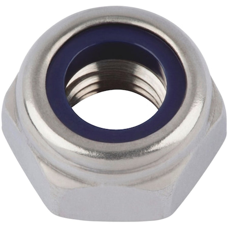 Wurth - DIN 985 acier inoxydable A2 brillant - écrou hexagonal, forme basse, avec pièce de serrage (insert non métallique) DIN 985 acier inoxydable A2, brillant