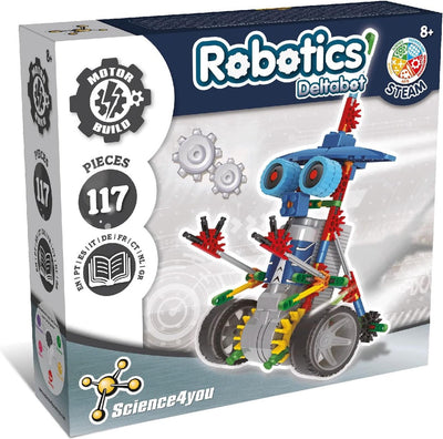 Science 4 you science4you robotics deltabot - ensemble d'expérimentation 117 pièces - kit de construction de robot diy - jouets à tige